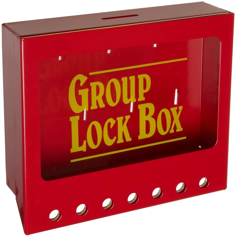 Brady Wall-Mount Group Lock Box for Lockout/Tagout, Small, 7" Height, 8" Width, 2-1/4" Depth