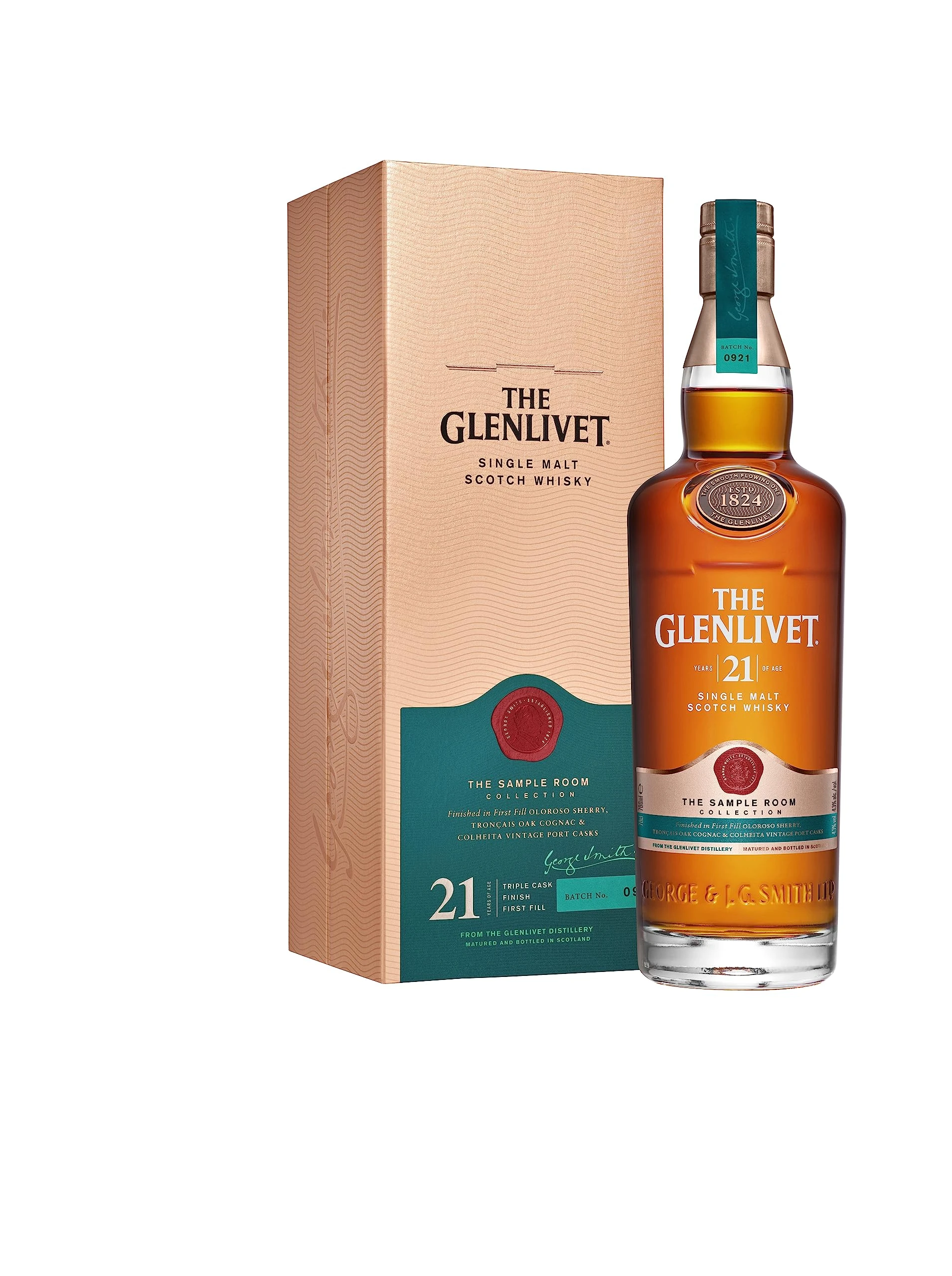 The Glenlivet Archive 21 Year Old Single Malt Scotch Whisky with Gift Box | Triple Matured in Traditional Casks | 43% ABV | 70CL | Fruity and Spicey Notes | Well Balanced Scottish Whisky