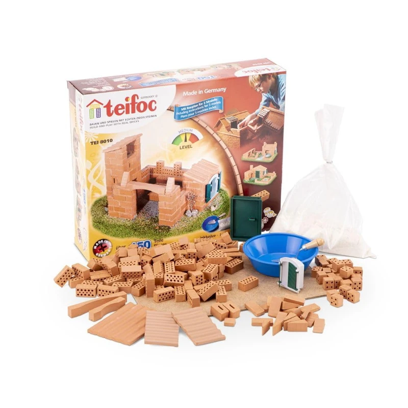 Teifoc 8010 - Construction Set - Build with real Bricks & Cement
