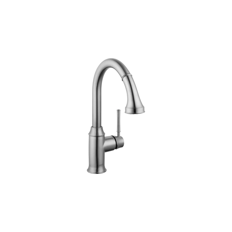 hansgrohe 4215800 Talis C High Arc Single Hole Kitchen Faucet, Stainless Steel Optic, .375