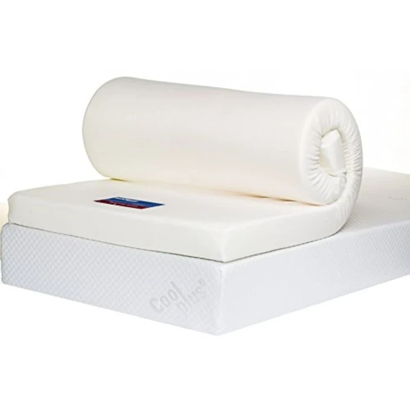 Bodymould Memory Foam Mattress Topper with Cover, 4 inch - UK Double