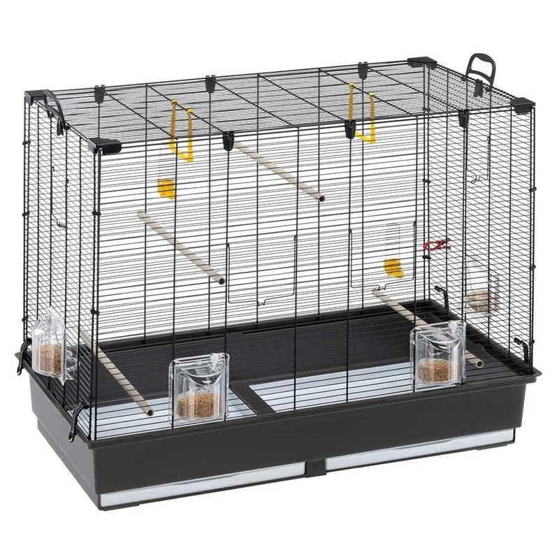 Ferplast Large Cage for Canaries, Parakeet Cage Exotic Bird Cage PIANO 6, with Revolving Feeders and Accessories, 87 x 46.5 xh 70 cm