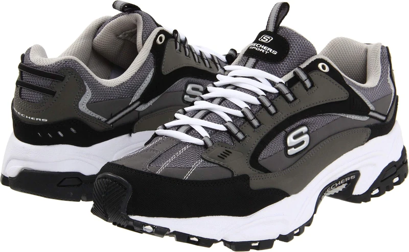 Skechers Mens Stamina Nuovo, Charcoal/Black, 8.5 UK Wide