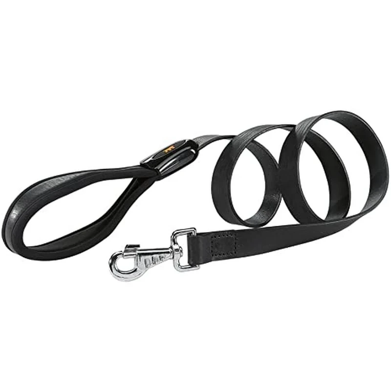 Ferplast Genuine Leather Dog Lead leather Leash with padded handle for dogs GIOTTO Length 120 cm Black