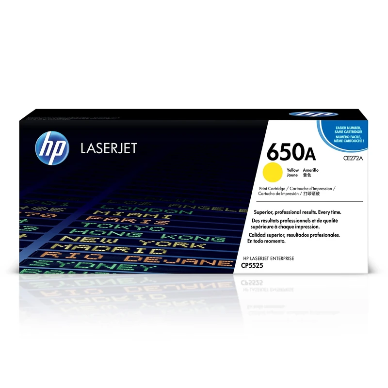 HP CE272A 650A Original LaserJet Toner Cartridge, Yellow, Single Pack