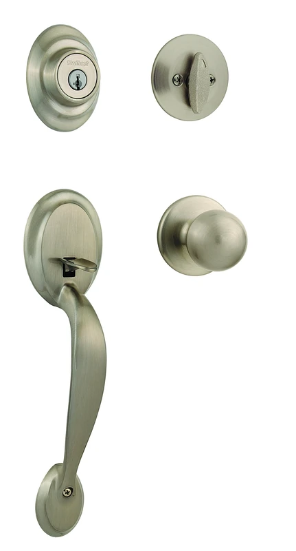 Kwikset 96870-090 Dakota Single Cylinder Handleset w/Polo Knob Featuring SmartKey in Satin Nickel, (Metal)
