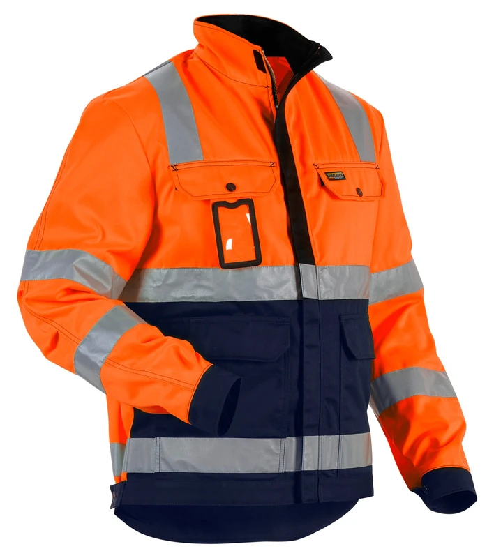 Blakläder 402318045389XL Size X-Large Cl.3 "High Vis" Jacket - Orange/Navy Blue