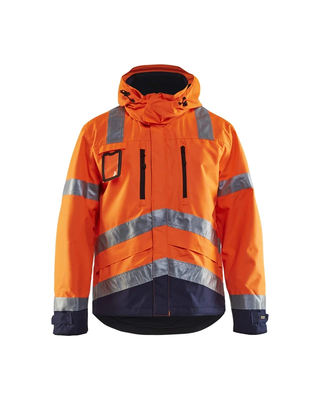 Blakläder 483719775389XL Size X-Large Cl.3 "High Vis" Jacket - Orange/Navy Blue