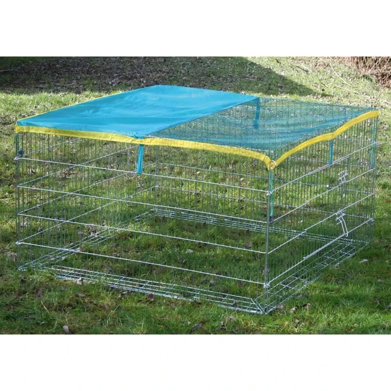 Kerbl Pet Freigehege mit Ausbruchsperre 115x115x65cm, mit Schutznetz
