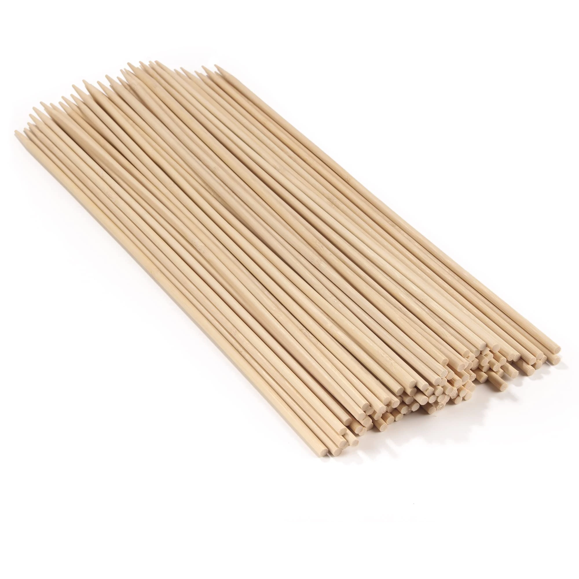 BambooMN Premium 17.5" Inch (1.5ft) Long 5mm Thick Safe Multipurpose Tornado Twist Potato Bamboo Skewers, 100 Pieces Perfect for Camping or Outdoor Party, Garden Sticks