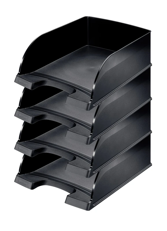 Leitz Plus Jumbo Letter Tray Wheelbarrow – Set of 4 Height 103 mm Black