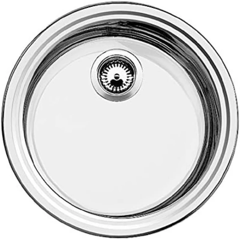BLANCO RONDOSOL | Stainless Steel Sink | Installation Type: Inset Installation from Above & undermount Installation | for 45 cm Wide Base cabinets | Resistant to Scratches | Round | Ø 46 cm