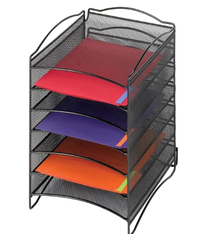 Safco Products Desktop Organizer, Alloy Steel, Black, 15.3" x 10.3" x 12.8"