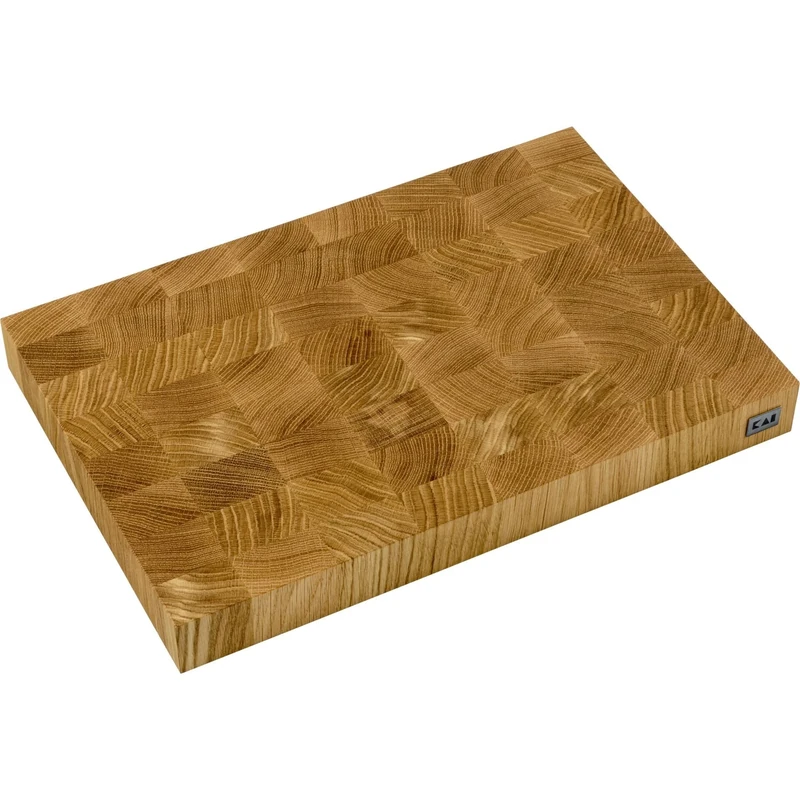 KAI Cutting Board, Dark Oak end Grain with Non-Slip Rubber feet Dimensions 39 x 26.2 x 5.3 cm - Professional Quality Cutting Board - Image 1
