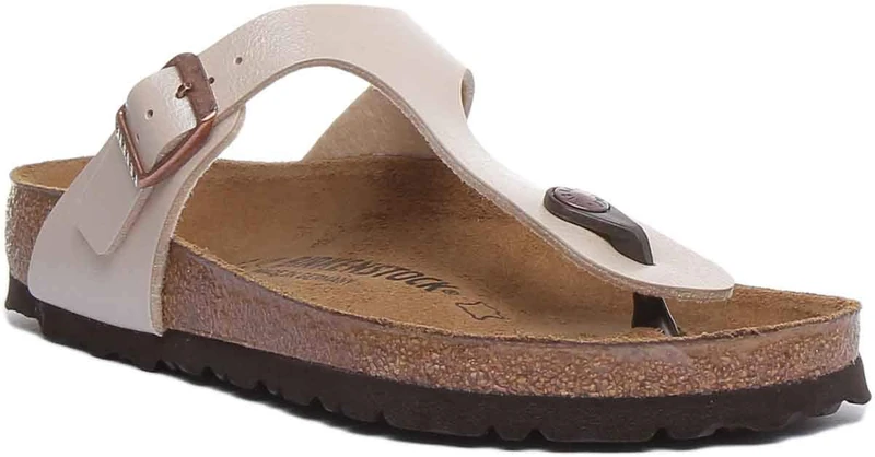 Birkenstock GIZEH Birko-Flor, Women's Sandals, Ivory (Graceful Pearl White/Antique Lace), 5 UK (38 EU)