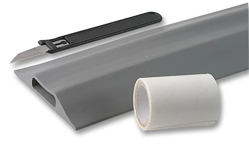 PRO POWER PLCC1/G 9M Cable Protector Single Channel 16 x 8mm Grey 9m