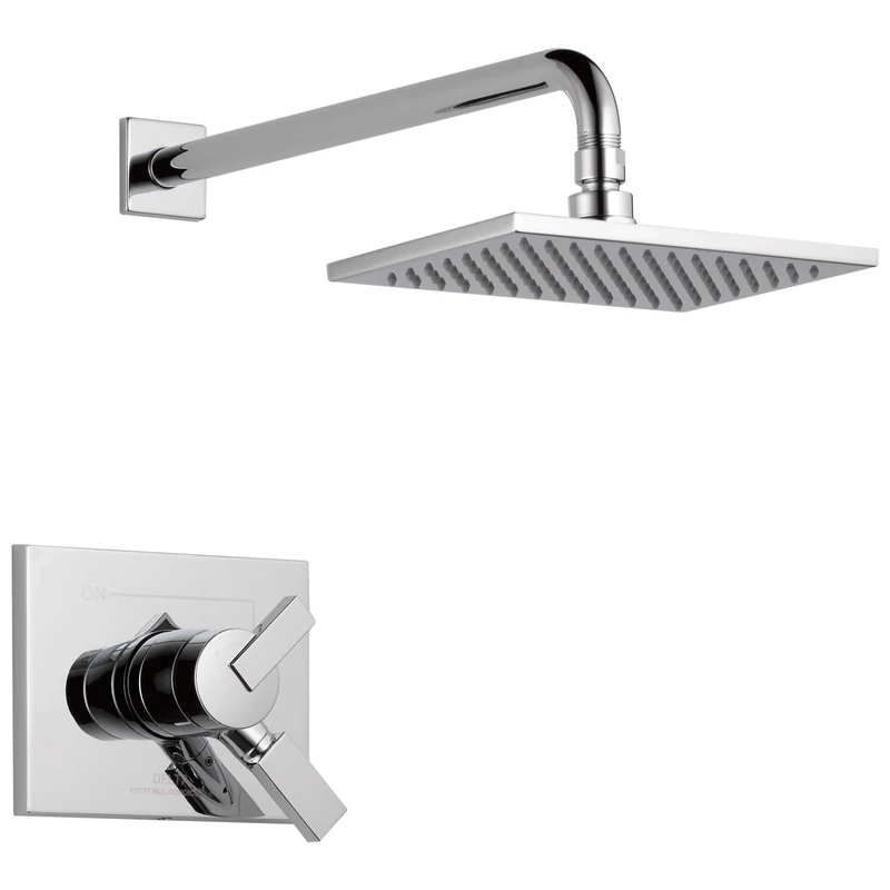 Delta Vero 17 Series Dual-Function Shower Trim Kit with Single-Spray Touch Clean Rain Shower Head, Chrome T17253 (Valve Not Included)