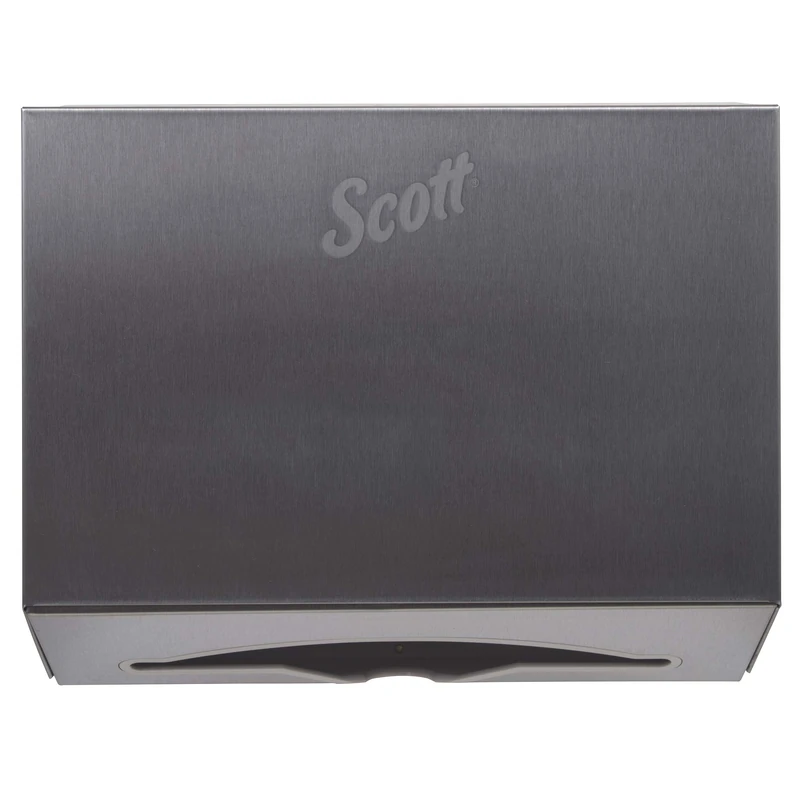 Scottfold Compact Paper Towel Dispenser (09216), Small Towel Dispenser, Stainless Steel - Image 1