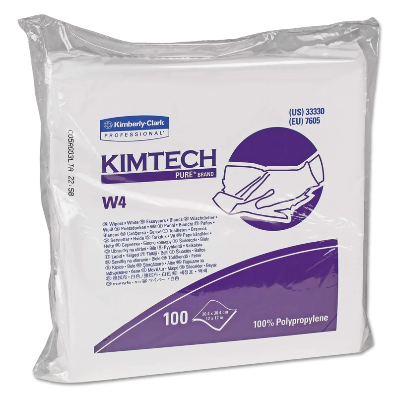 Kimtech Pure W4 Wipers 7605 - 5 bags x 100 sheets, white