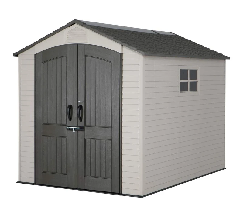 Lifetime 7 FT. X 7 FT. Outdoor Storage Shed Two Windows Desert Sand