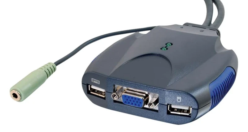 C2G TrueLink Series 2-Port VGA, USB Micro KVM with Audio Complete Compact Multi CPU Solution - All Cables Included