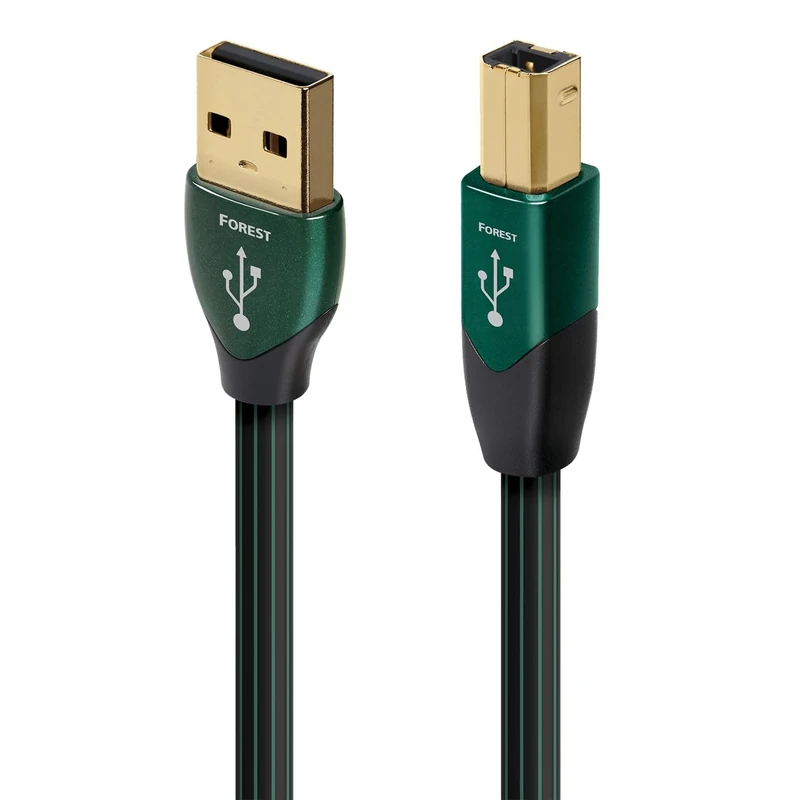 audioquest Forest 3m USB A to USB-B Male to Male Adapter Cable - Black/Gold