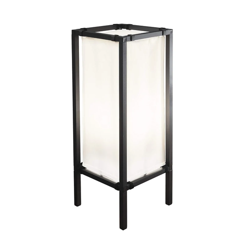 Konstsmide 451-752 Palermo Large Standing Terrace-Patio Light / 1.01 m High / White Waxed Fabric Shade / White Shade and Matt Black Stand