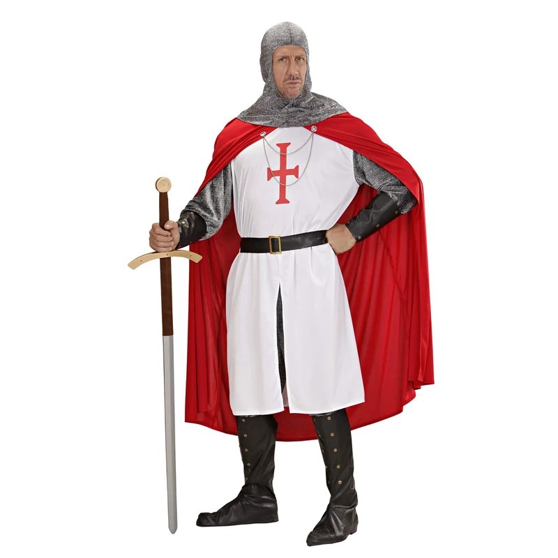 Mens Crusader Costume Medium UK 40/42" for Medieval Knight Fancy Dress