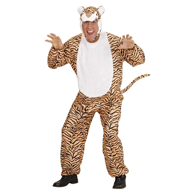 Mens Tiger Animal Costume Medium UK 40/42" for Animal Jungle Farm Fancy Dress