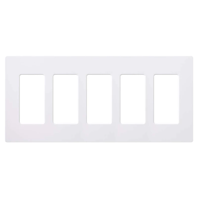 Lutron CW-5-WH Claro 5-Gang Wallplate, White