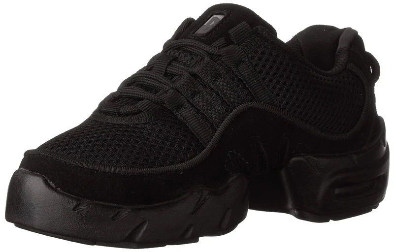 Bloch Dance Women's Boost DRT Suede and Mesh Split Sole Dance Sneaker, Black, 3.5 UK