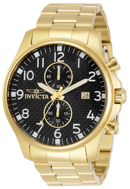 Invicta Specialty 0382 Men's Watch - Waterproof - Analogue - Quartz Movement - Stainless Steel with Black dial - 48mm