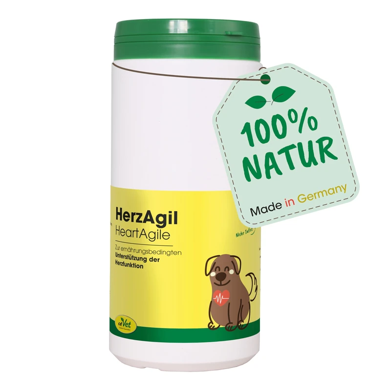 cdVet Naturprodukte HerzAgil 600 g - Dog, cat, pets - Complementary feed - support of the heart function - general vitality promotion - support of the cardiovascular system -