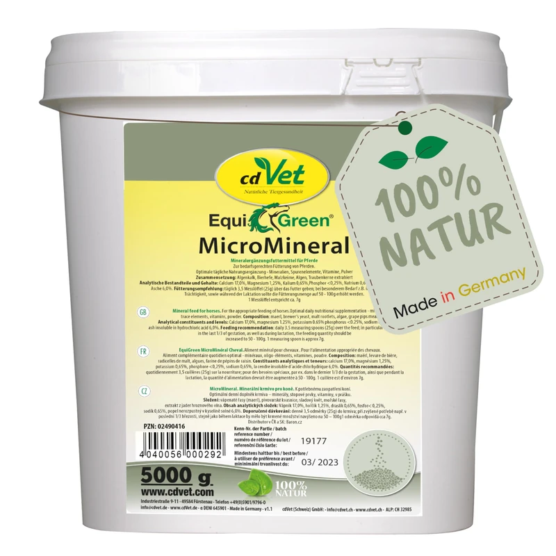 cdVet Naturprodukte EquiGreen MicroMineral 5 kg - Horse - micronutrient supply - vitamin, mineral and trace element donor - growth - metabolic problems - hoof problems - detoxification -