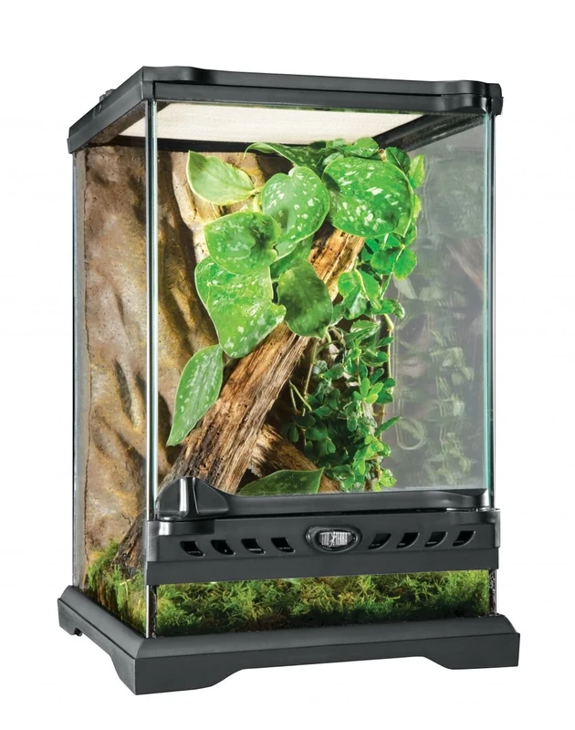 Exo Terra Glass Natural Terrarium, Nano/Tall,Black, 20 x 20 x 30 cm