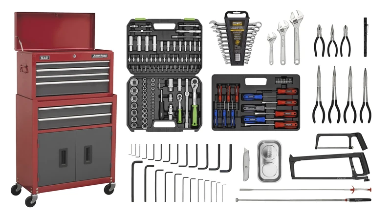 Sealey American PRO® Topchest & Rollcab Combination 6 Drawer with Ball-Bearing Slides & 170pc Tool Kit - AP2200BBCOMBO