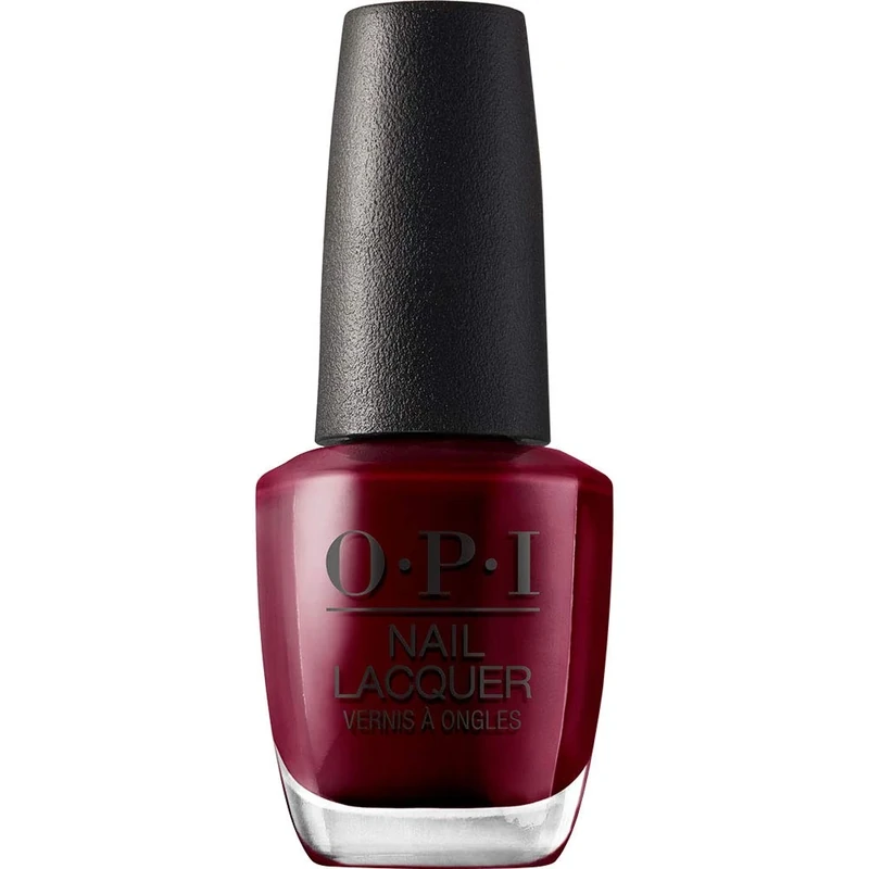 OPI Nail Lacquer - Malaga Wine - Chip Resistant & Long-Lasting Wine Red Nail Polish with OPI Pro-Wide Brush (15ml)