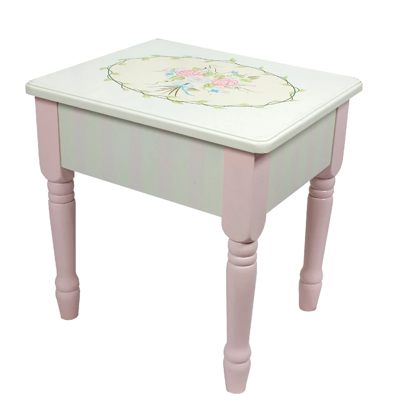 Fantasy Fields By Teamson Bouquet Kids Vanity Stool with Storage (no Table) W-3843G/2 - Image 1