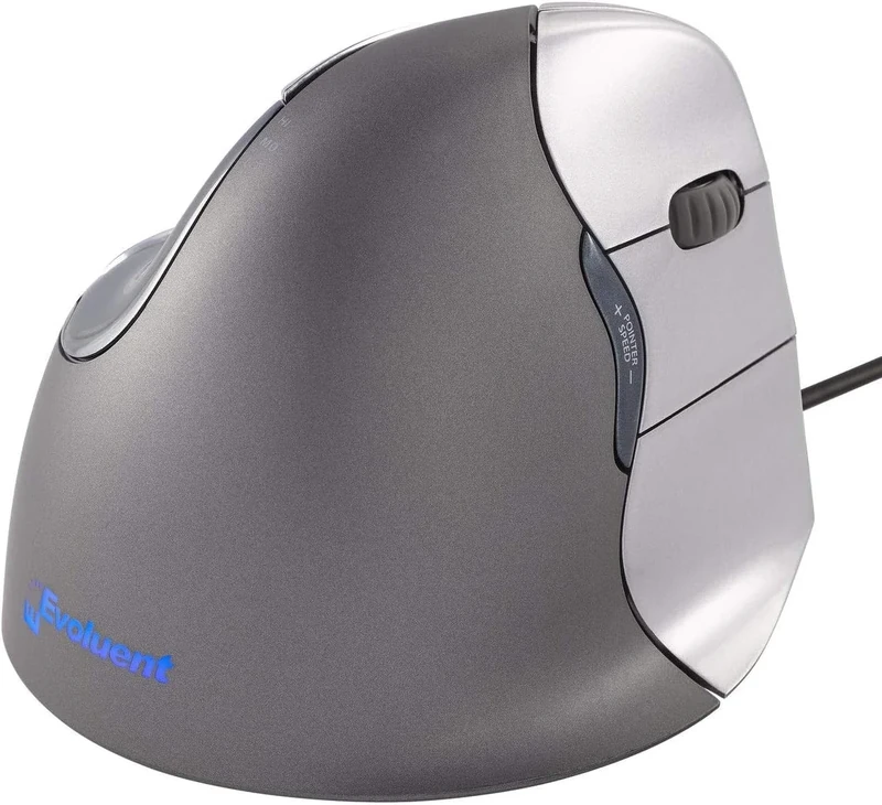 Ergonomic mouse Evoluent VerticalMouse 4 Right Regular, Black, Grey/Silver, Medium/Large, VM4R