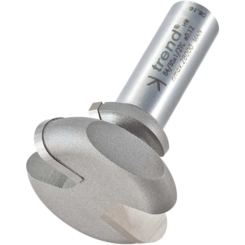 Trend Professional Drawer Pull Router Cutter Bit, 1/2 Inch Shank, 38mm Cut Diameter & 17mm Cut Length, Tungsten Carbide Tipped, 84/95X1/2TC