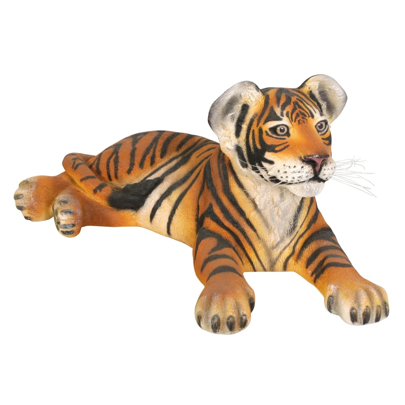 Design Toscano NE80148 the Grand-Scale Wildlife Animal Collection, Lying Down Tiger Cub Statue