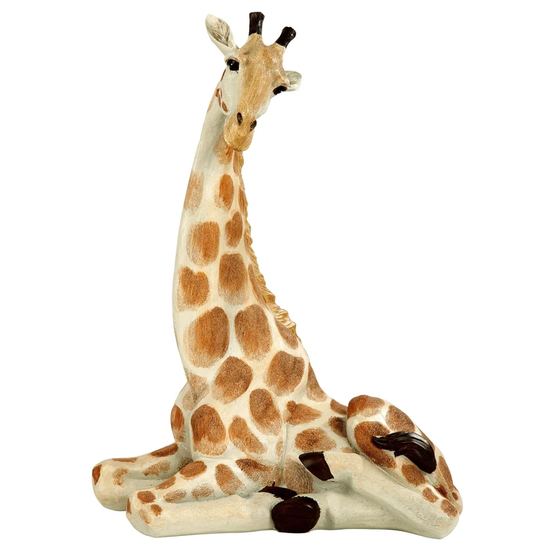 Design Toscano EU1015 Zari the Resting Giraffe African Decor Garden Statue, 51 cm, Polyresin, Full Color