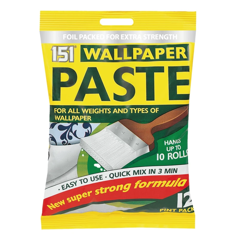 151 All Purpose Wallpaper Paste | Super Strong Wall Paper Adhesive - Ready in 3 Minutes | Suitable for All Types & Weights of Wallpaper | Easy To Use - Hangs Up To 10 Rolls (12 Pints)