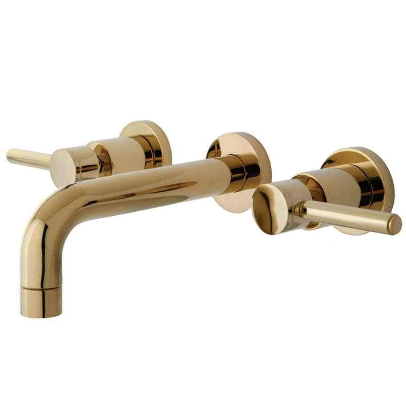 Kingston Brass KS8122DL Wall Mount Bathroom Faucet, Polished Brass