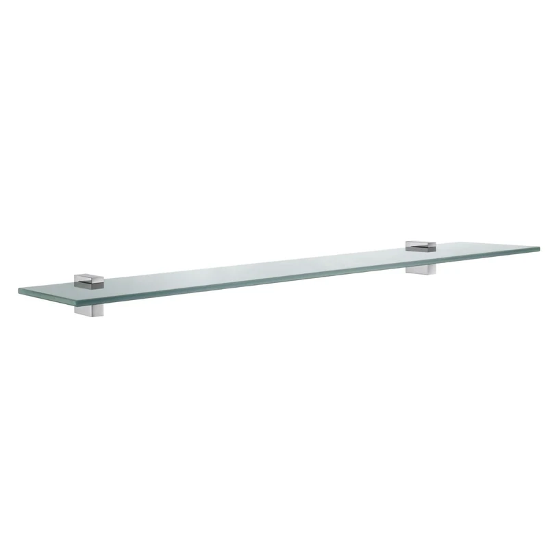 Smedbo "Air" Bathroom Glass Shelf with Brackets, Polished Chrome