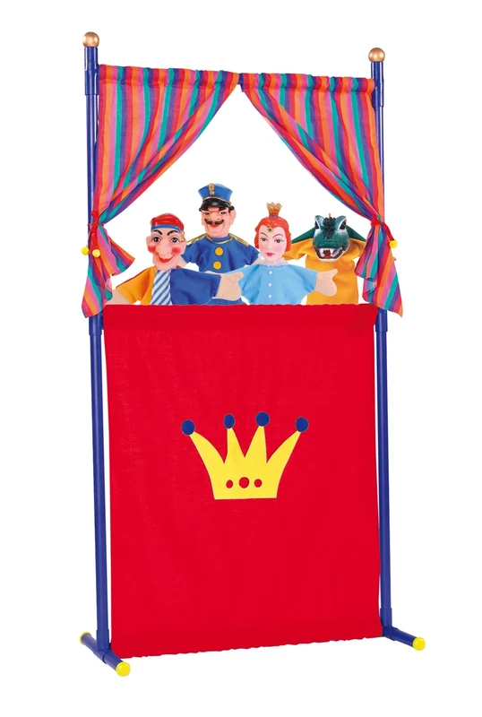 Simba Hand Puppet Theatre for Kids | 135 x 70 cm Classic Puppet Theatre Includes 4 detailed Puppets | for Ages 5+