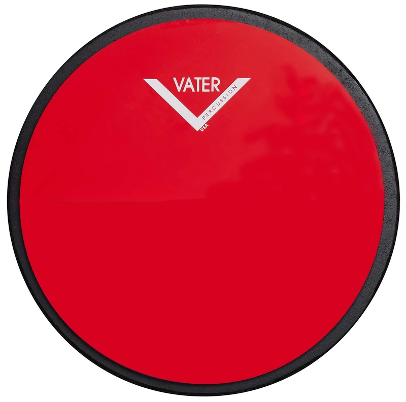 Vater Drumsticks VCB12S - Chop Builder Pad 12" | 30.48cm Soft Single Sided Practice Pad - Red/Black