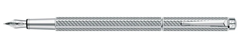 Caran D'ache Ecridor Cubrik Silver Plated Rhodium Coated Medium Nib Fountain Pen - Image 1