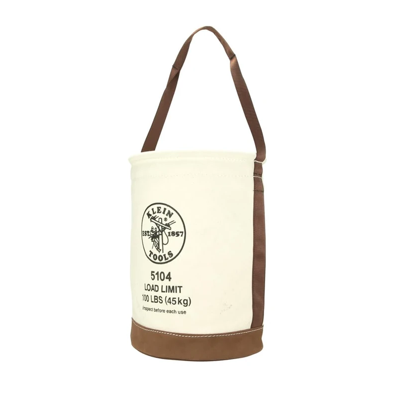 Klein Tools 5104 Canvas Tool Bucket with Leather Bottom - Image 1