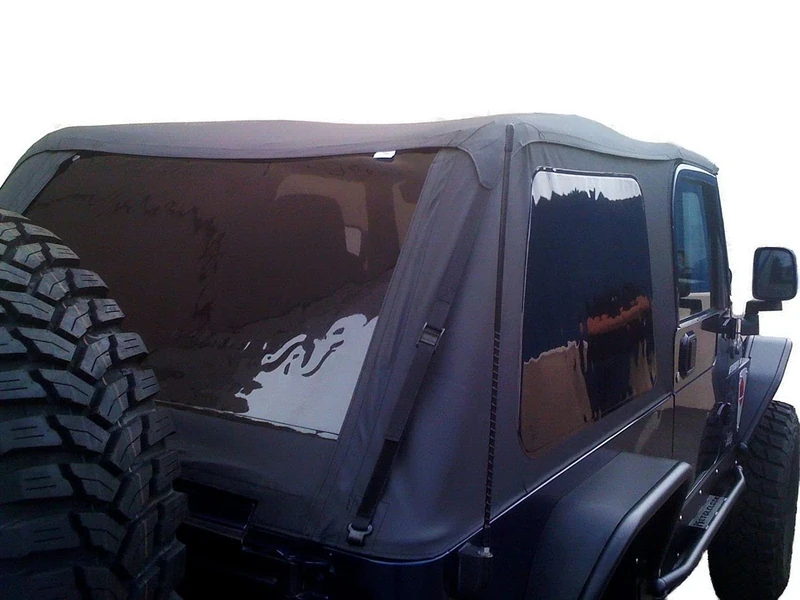 RAMPAGE PRODUCTS Frameless Trail Top for Jeep Wrangler TJ | Tinted Windows, Sail Cloth, Black Diamond | 109735 | Fits 1997-2006 Jeep Wrangler TJ (Excluding LI Unlimited)